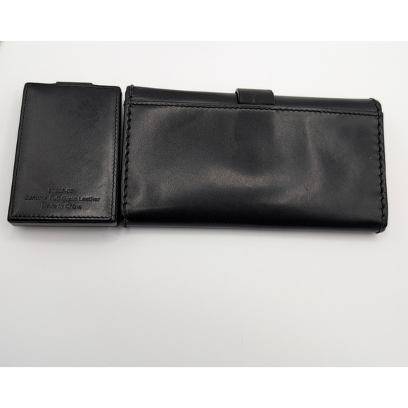 Harley Davidson Logo Vintage Bifold Lot Mirror Belt Women  Harley Davidson VTG Womens Wallet and Mirror black leather matching set